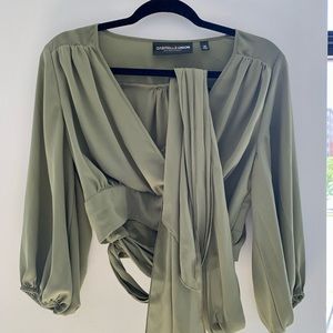 new york & company/ Medium/ Olive green/ Wrap Blouse